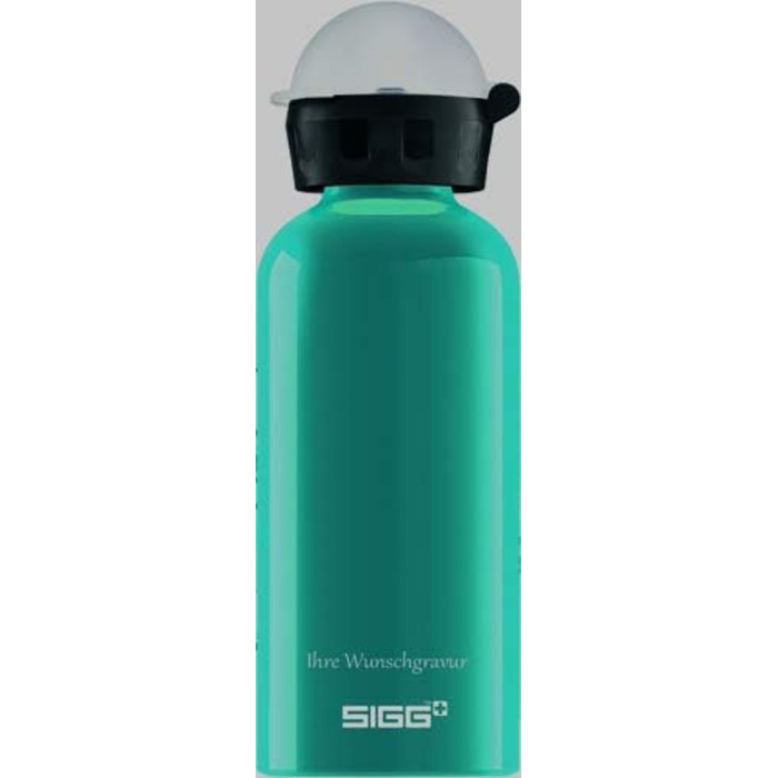 Алюмінієва пляшка для води SIGG KBT 0,4 л з іменною гравіровкою, бірюзова
