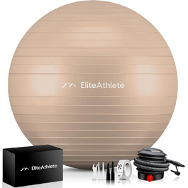 Гімнастичний м'яч EliteAthlete для офісу, фітнесу, йоги, пілатесу, вагітності, з анти-вибуховою системою, насос у комплекті