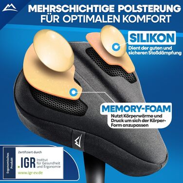 Накидка на сидіння велосипеда Nextcover CoverOne Universal Gel з дощем [Memory Foam] - зручний велосипедний чохол з багатошаровою підкладкою (широкий)