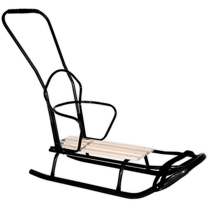 Металевий санний Oslo з спинкою, ременями безпеки, ручкою для штовхання та мішком для ніг. Ідеальний дитячий санки для дітей та дорослих. Витримує до 120 кг (O6 - без мішка для ніг)