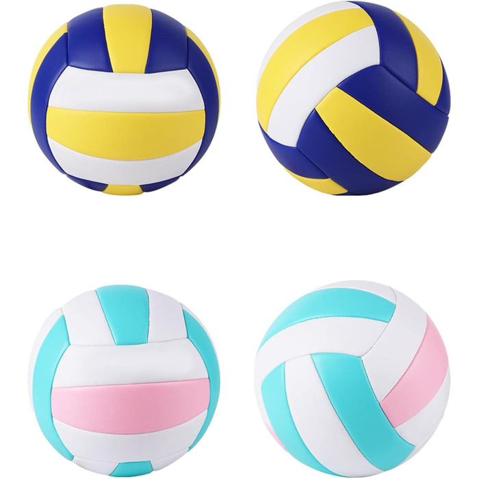 Волейбольний м'яч Perfeclan стандартного розміру 5 для залу, ігор та відпочинку (рожевий, зелений, білий) з насосом