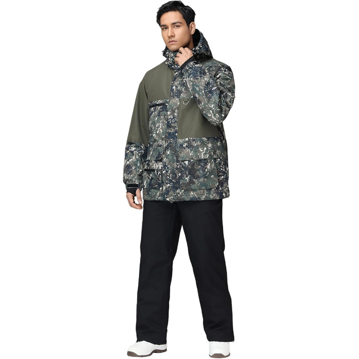 Сніговий костюм чоловічий HOUZONIY, теплий, вітронепроникний, 2-частинний, розмір L, чорний