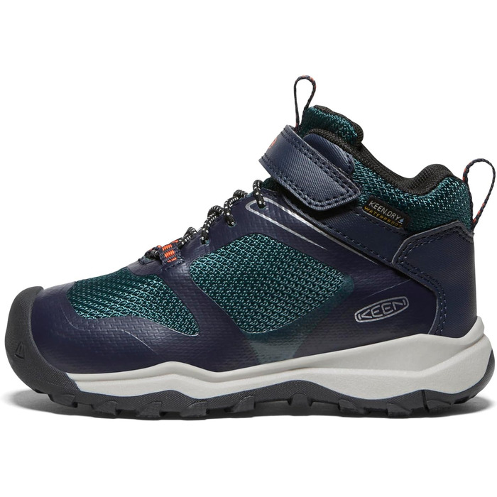 KEEN Wandero Mid - Водонепроникні дитячі черевики для туризму, Sky Captain Sea Moss, 35 EU