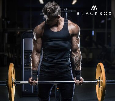 BLACKROX гачки для тяги V1 для пауерліфтингу, бодібілдингу, 2 шт, металеві гачки з м'якою фіксацією на зап'ястя, для важкої атлетики та кросфіту, чорні