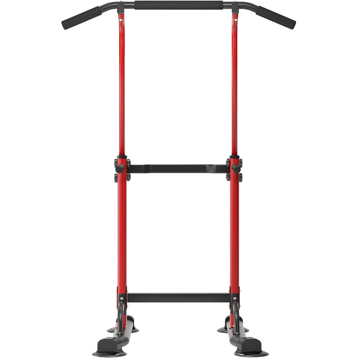 Power Tower Sogesfurniture: турнік, турнічок, штанга для дому, регульована висота 165-210 см, чорний/червоний