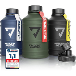 Пляшка для води з нержавіючої сталі ABOVE 1.3/2.2 л, BPA Free, для спорту, фітнесу та активного відпочинку, олива-червона, не термос