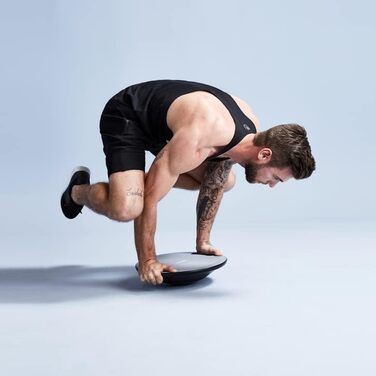 Балансборд GORILLA SPORTS® Ø 40 см, до 110-180 кг, дерево/пластик - для рівноваги, терапії, тренувань, для дітей та дорослих, з ручками