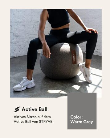 Сидячий м'яч STRYVE Active Ball з вовняного фетру, інноваційний фітбол з чохлом з фетру, альтернатива офісному кріслу, з насосом