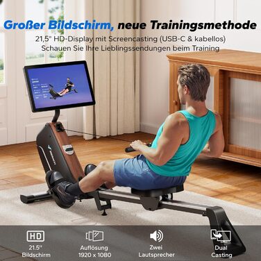 Гребний тренажер MERACH R15B3 з APP, складаний, тихий, з розширеними направляючими