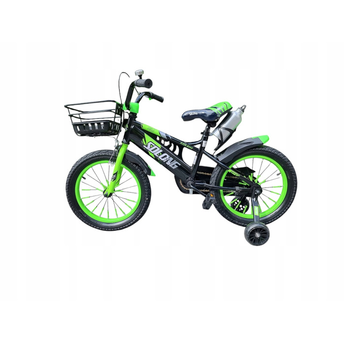 Дитячий велосипед 16 дюймів для хлопчика з кошиком, Зелений