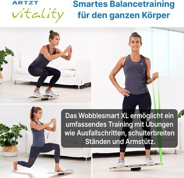 Балансувальна дошка ARTZT vitality Wobblesmart, регульована, для реабілітації, профілактики та тренувань, 75x25 см