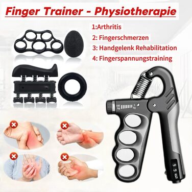 Handtrainer Fingertrainer: Розширювач для рук та передпліч (5-100 кг), тренажер для пальців, масажні м'ячики для реабілітації кисті