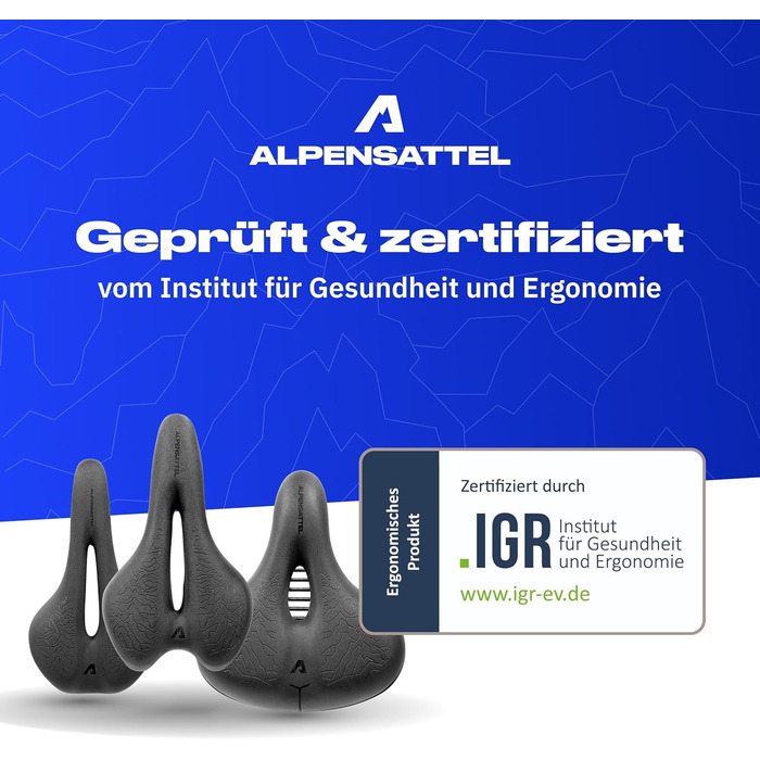 Велосідельний ALU-Sattel Alphensattel Ergonomic 3D Memory Foam: Комфортний для жінок та чоловіків, дихаючий, універсальний