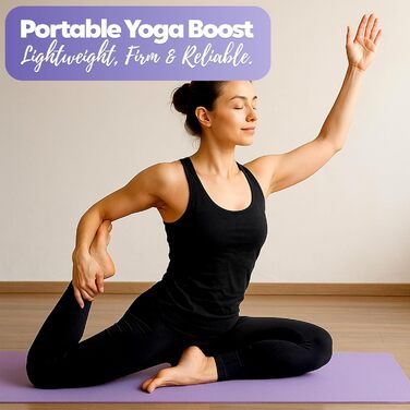 Йога мат TechFit з неслизькою поверхнею - для фітнесу, дому, пілатесу, кемпінгу, аеробіки (фіолетовий, 10 мм)