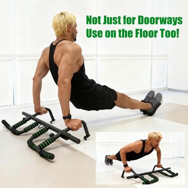 Турнік для дверей без свердління, Klimmzugstange для підтягувань, 10 положень для хвата та еластичні стрічки для тренувань вдома та в залі