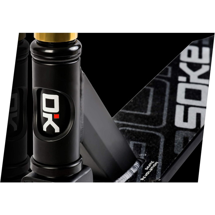 SOKE Stunt Scooter PRO: трюковий самокат для дорослих та дітей, ABEC 9 підшипники, чорно-золотий, вантажопідйомність 100 кг