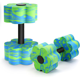 Набір аква-гантелей для плавання, 2 шт. Зелені аква-гантелі для фітнесу у воді, для занять у басейні, для схуднення