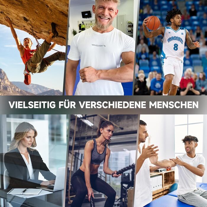 FitBeast Тренажер для рук та пальців, набір 5 шт. - регульований тренажер, тренажер для пальців, підтримка зап'ястя, кільце для тренувань та зняття стресу, чорний