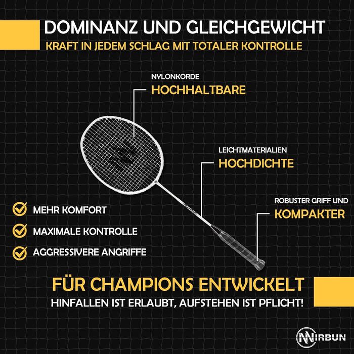 Набір для бадмінтону на 4 гравці з сіткою | Професійні ракетки + 3-и пір'яні м'ячі + сумка для перенесення | Міцний металевий каркас | Сітка 5,1 м | Сімейний набір для гри в приміщенні та на вулиці