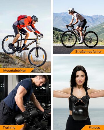 Велосипедні рукавички ATERCEL з відкритими пальцями для чоловіків та жінок - рукавички для MTB, їзди на велосипеді та фітнесу з SBR-подушками, чорний, розмір M