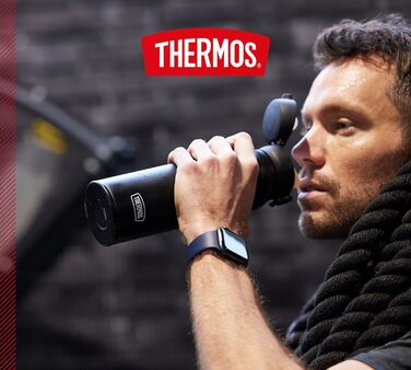 Термос-пляшка THERMOS Ultralight 750 мл чорна матова, з безпечною кришкою, тримає тепло 10 годин/холод 20 годин, нержавіюча сталь, без BPA, для води та напоїв, підходить для посудомийної машини