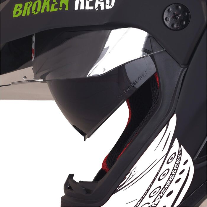 Мотошолом Broken Head made2rebel із сонцезахисним козирком, зелений, ендуро/крос/квадро, розмір L (59-60 см)