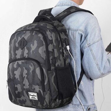 Рюкзак для ноутбука YAMTION 35L, водонепроникний, з USB-портом, для чоловіків і жінок, шкільний