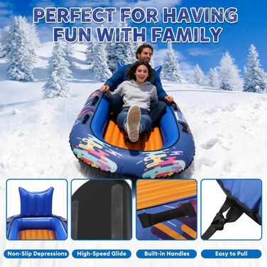 Надувний сніговий валянок Hyperzoo для двох осіб з посиленими ручками та спинкою