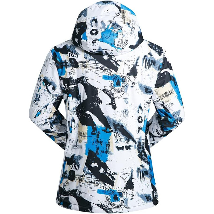 Костюм для катання на лижах (чоловічий) - комплект куртка та штани, зимовий, водонепроникний, вітронепроникний, з капюшоном, блакитний, XXL