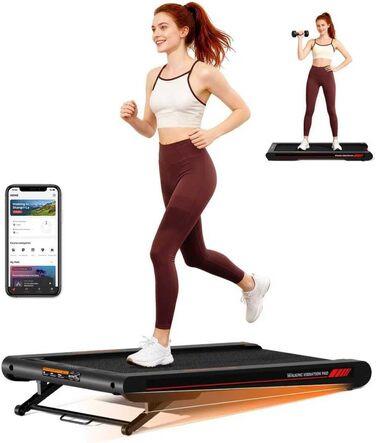 Ходувальний килимок Schwingungen з додатком, бігова доріжка для дому 6 км/год, ходувальний килимок для офісу та дому з пультом дистанційного керування (сірий)