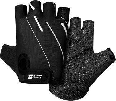 Фітнес рукавички Stealth Port для жінок та чоловіків - дихаючі, з неслизьким покриттям, з підкладкою для кросфіту, бодібілдингу, велоспорту та силових тренувань (XS, чорний)