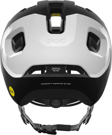 Велошолом POC Axion Race MIPS для трейл-райдерів, захисна технологія MIPS Integra, максимальний комфорт і безпека, розмір L (59-62 см), матовий чорний/білий