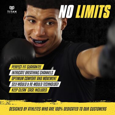 Захист зубів Titan Armour® з двошаровою технологією, для дорослих та підлітків, індивідуальний захист ротової порожнини, включає захист, Boil & Bite, бокс, регбі, MMA, хокей, вік 11+ Червоний