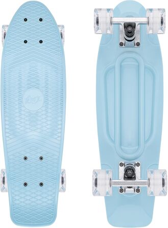 Скейтборд KMX Classic Mini Cruiser 22/27 дюймів для дітей, підлітків та дорослих. Алюмінієві осі, підшипники ABEC-9, колеса 60мм, колір Aqua Blau