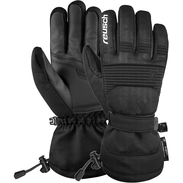 Reusch Crosby R-Tex XT Унісекс лижні рукавички з водонепроникною мембраною, теплі зимові рукавички для спорту, чорні, розмір 8.5