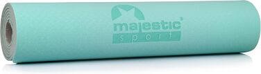 Йога-мат, спортивний килимок для фітнесу та пілатесу TPE 183x61x0,6 см, м'ятний, з чохлом з бавовни, нековзний
