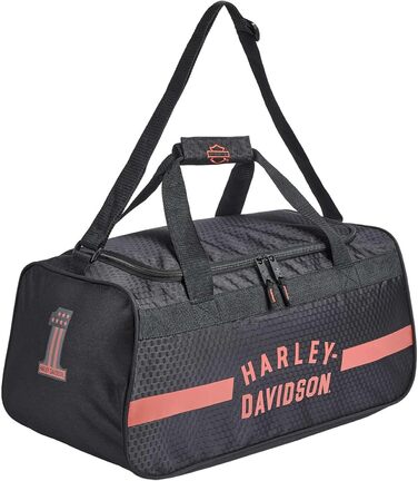 Спортивна сумка Harley-Davidson Rust Orange #1 Logo з плечовим ременем, чорна