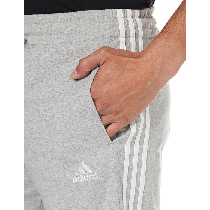 Чоловічі повсякденні шорти adidas Essentials French Terry 3-Stripes, сірі (Medium Grey Heather/White), розмір M