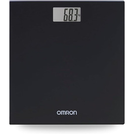 OMRON HN289 електронна вага для людей з великим LCD-дисплеєм і нековзними ніжками, ультратонка чорна вага для тіла