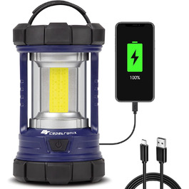 Ліхтар кемпінговий LED, 3200LM, Power Bank 4600mAh, 5 режимів, регулювання яскравості, Navy Blue