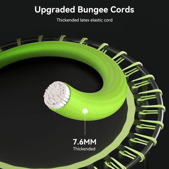 Міні-батут для дорослих, 101,6 см, без поручнів, для фітнесу, зелений