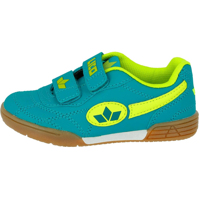 Дитячі кросівки для залу Lico Bernie V Unisex, Petrol Lemon, розмір 32 EU, на липучках