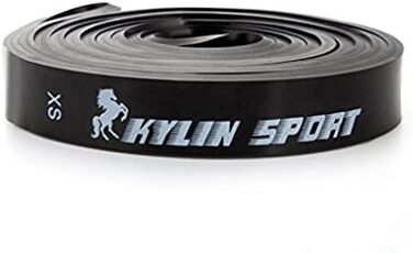 Еластичні фітнес-стрічки KYLIN SPORT для тренувань, йоги, пілатесу та підтягувань, комплект 2 шт. (чорна + фіолетова), підтримка при кросфіті та гімнастиці