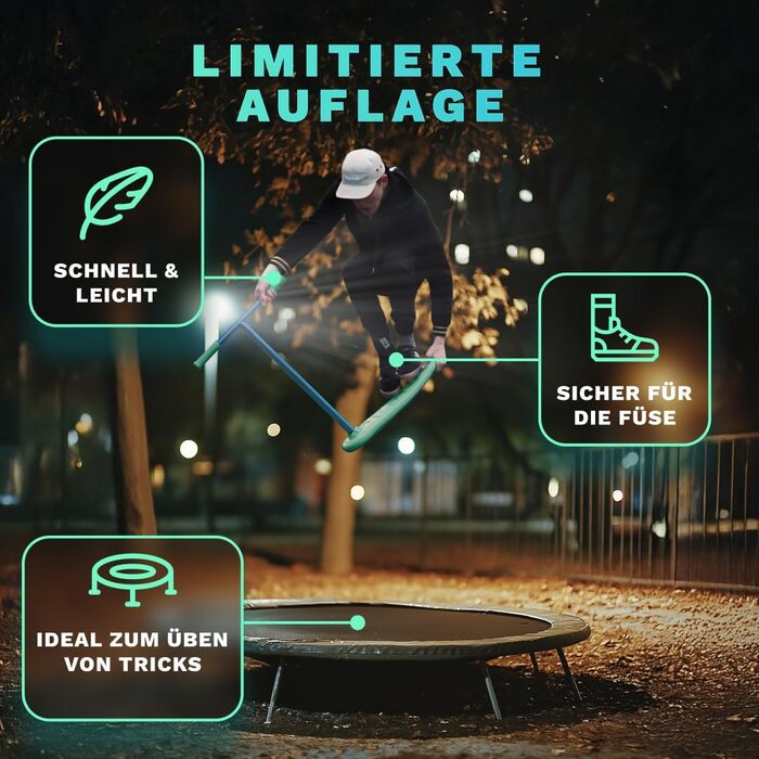 Трюковий самокат Indo Trick Scooter для підлітків, дітей та дорослих - для вулиці та приміщення (Neon, 6-15 років)