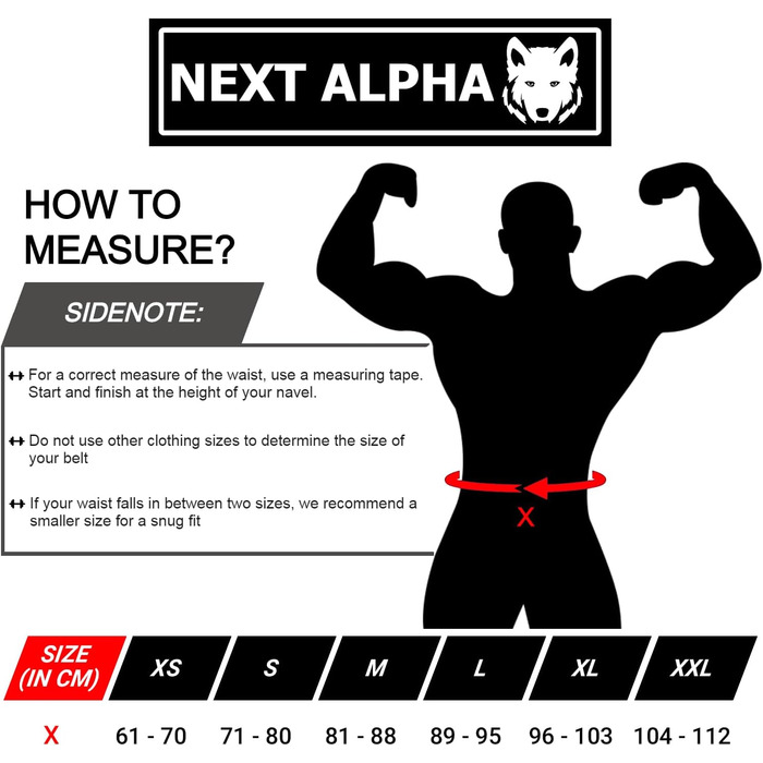Next Alpha пояс для важкої атлетики та діпів, універсальний, для чоловіків і жінок, самозамикання, швидка застібка, ланцюг, розмір L, чорний
