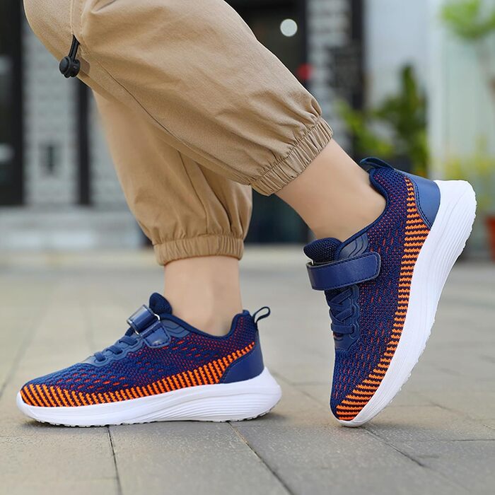 Дитячі спортивні кросівки для залу та вулиці, легкі, дихаючі, темно-сині, 38 EU