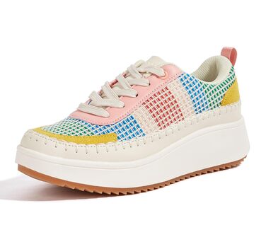 Кросівки жіночі Lucky Step на платформі з камінням, рожево-жовті, повсякденні, 39 EU