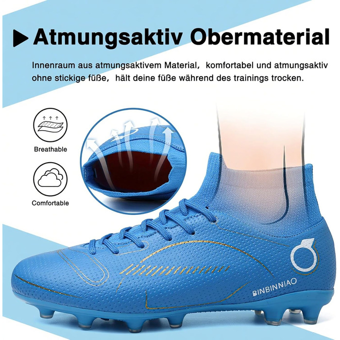 Футбольні черевики для чоловіків Madame Großer Junge, білі, Tf (41 EU, Синій Ag)