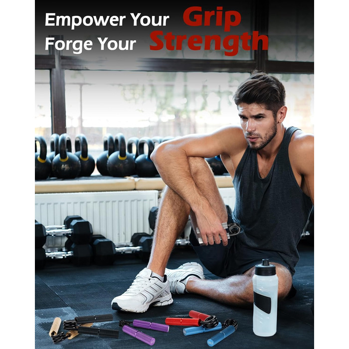 Набір для тренування рук Handtrainer: 6 шт. (23-91 кг) для розвитку сили хвата та реабілітації, червоний