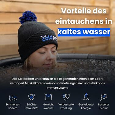 Тонна для криотерапії Eisbad для спортсменів з кришкою, портативна ванна для криотерапії, Cold Pod, складана надувна ванна для внутрішнього та зовнішнього використання (75 см)